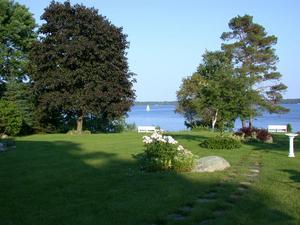 Front Lawn and Flagstone Path to Lake